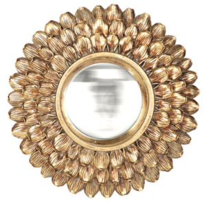 Miroir convexe doré PETALES