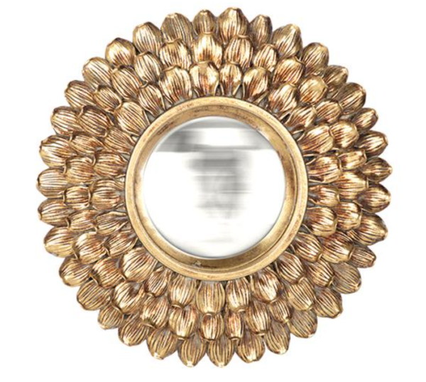 Miroir convexe doré PETALES